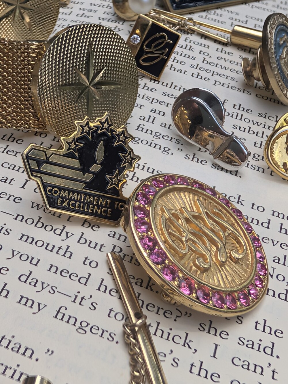 Vintage Tie Tack Lapel Pin & Cufflinks Lot Collection Mens Accessories